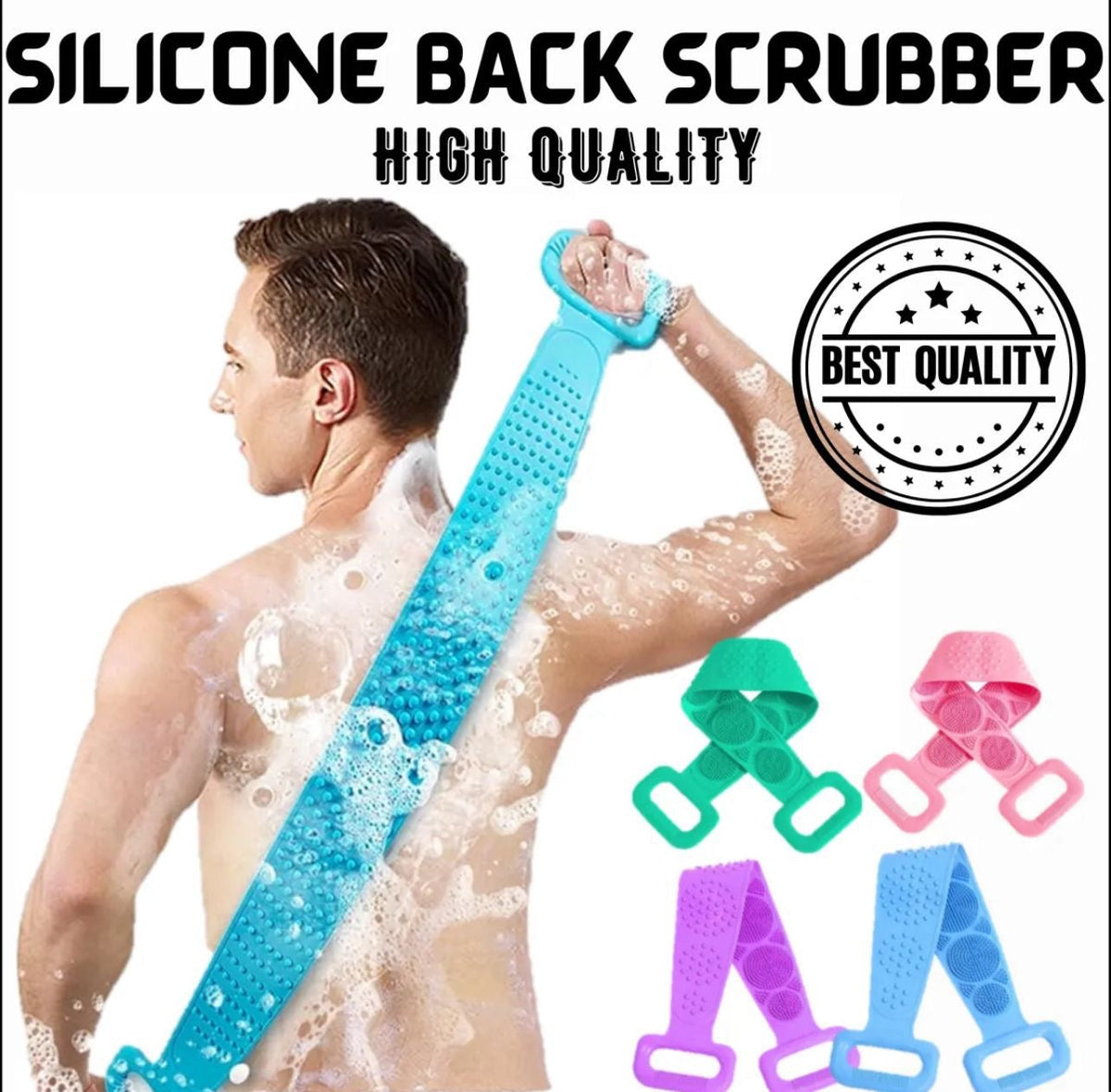 Silicone Back Bath Shower Wash Body Belt - Bath Accessory | BNH Traders Pakistan