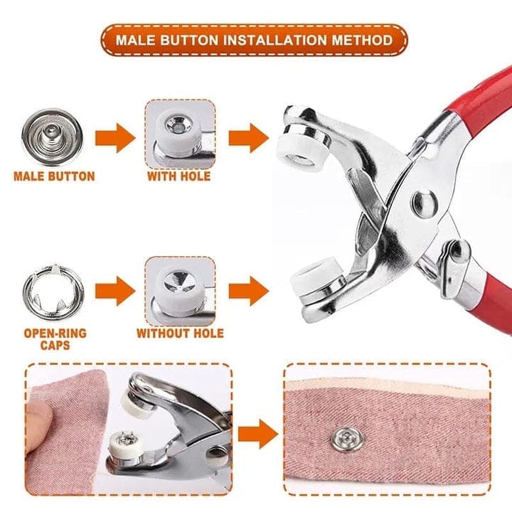 One Press Quick Button Fitter Plier - Image 8 | BNH Traders