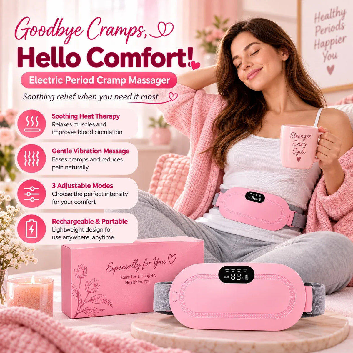 Electric Period Cramp Massager Heating Belt - Image 6 | BNH Traders
