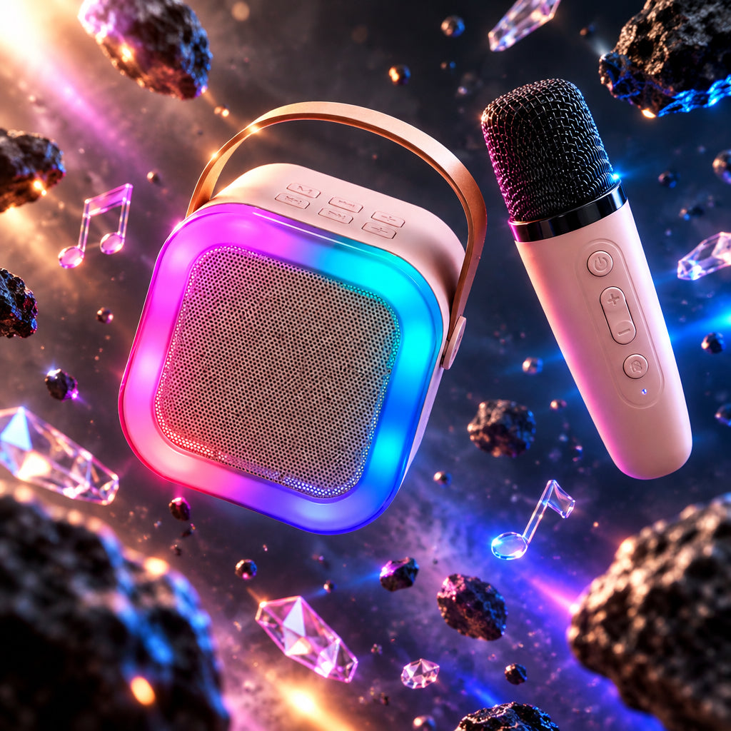 K12 Wireless Karaoke Microphone with RGB Speaker - Speaker And Microphone | BNH Traders Pakistan
