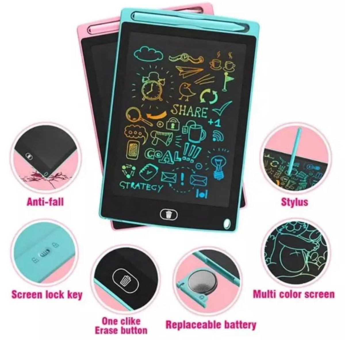 6.5 Inch LCD Writing Tablet - Desk Accessory | BNH Traders Pakistan