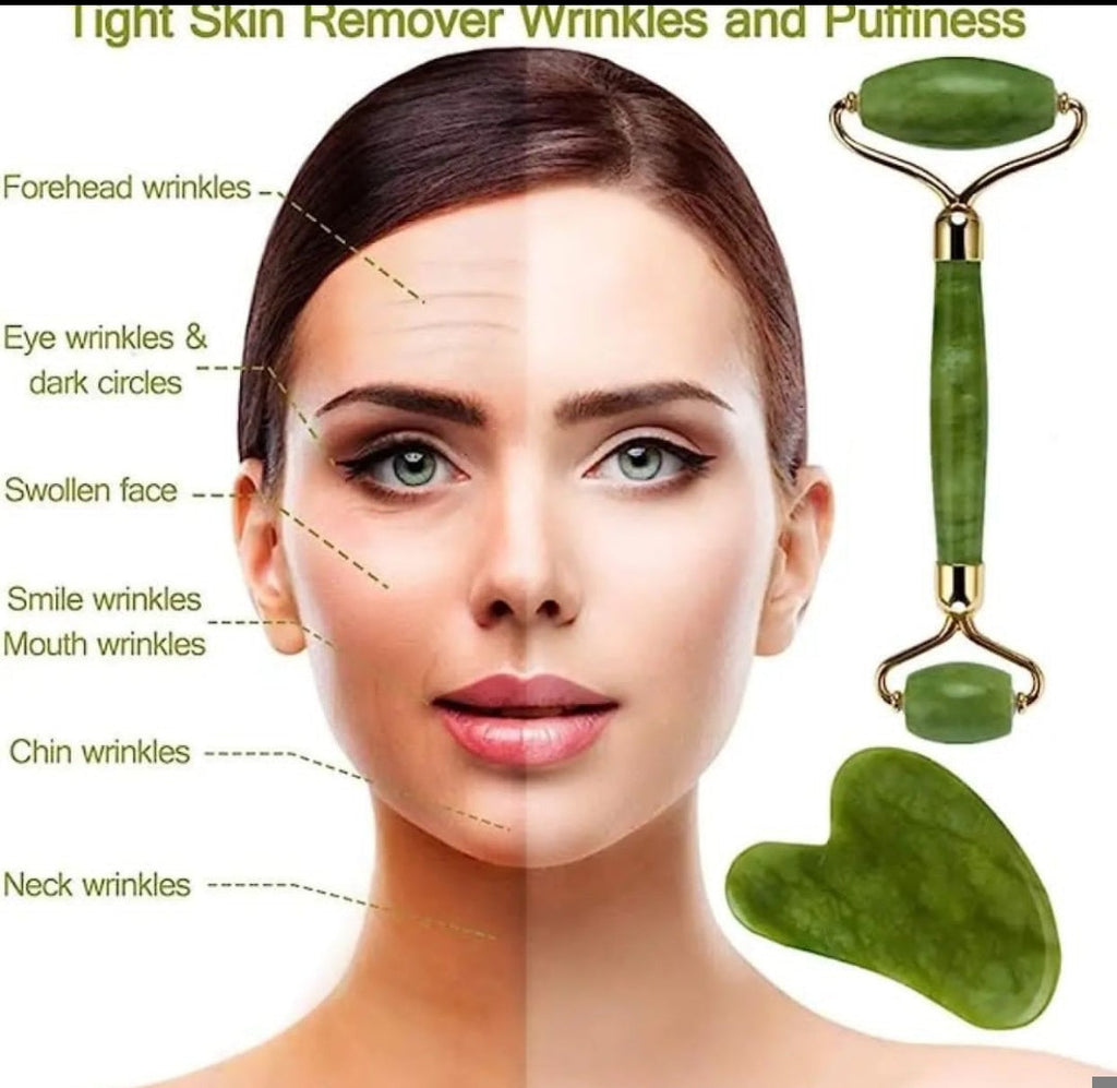 Flawless Jade Roller with Stone (Marble) - Skincare Tool | BNH Traders Pakistan