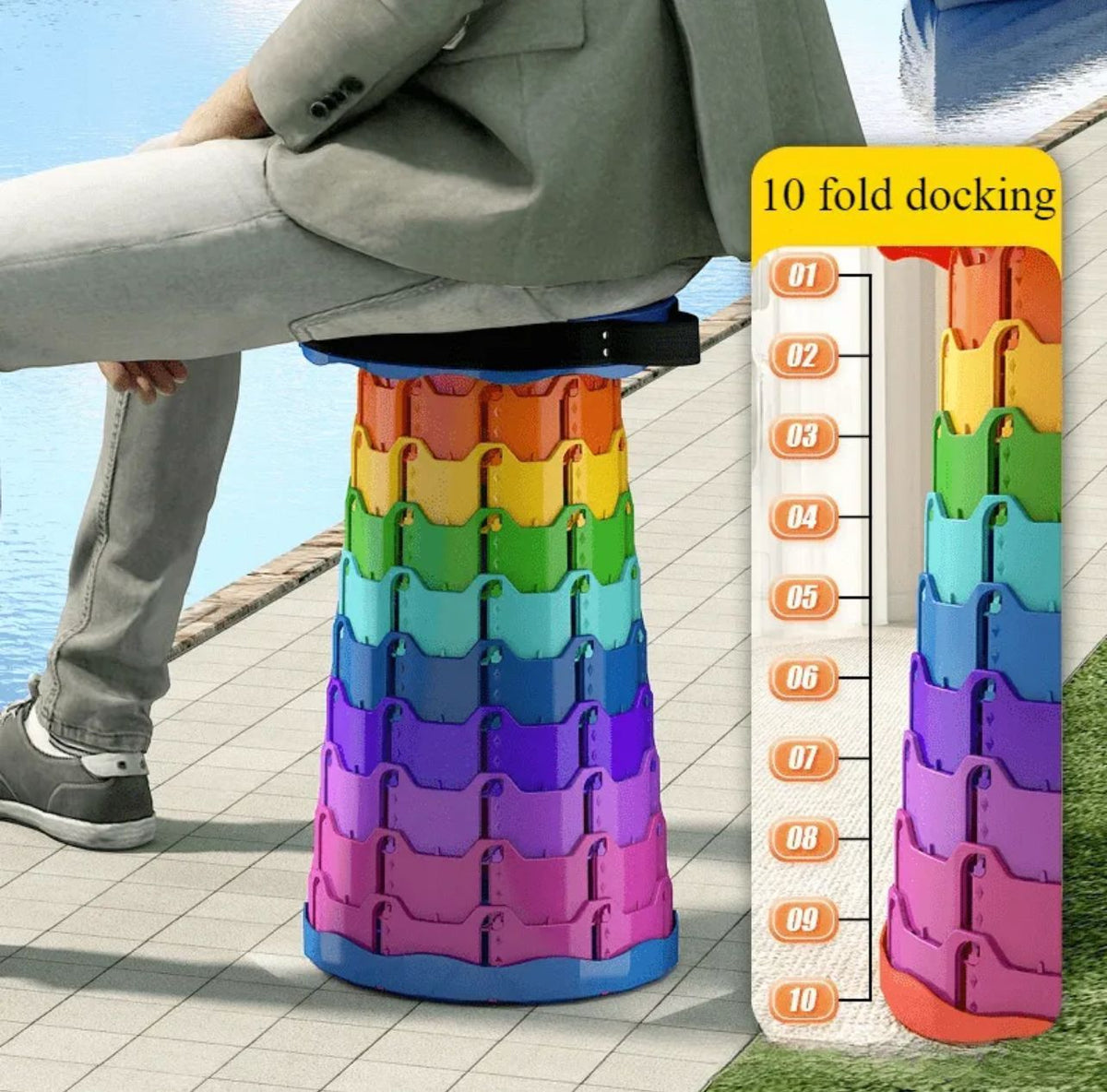 Foldable Telescoping Stool - Folding Furniture | BNH Traders Pakistan
